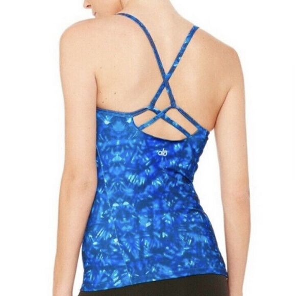 ALO Yoga Lure Long Bra Tank Top Kaleidoscope Print - Picture 3 of 9